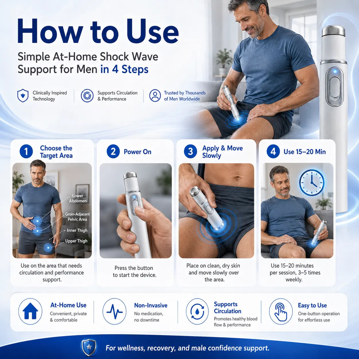 Deep Tissue Relief At Home | Ultrasonic Shock Wave Massager